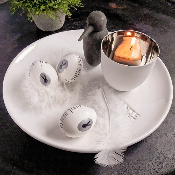 RABBIT TRIO SILBER Ostereier Set