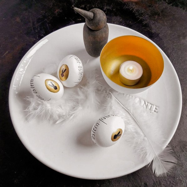 RABBIT TRIO GOLD Ostereier Set